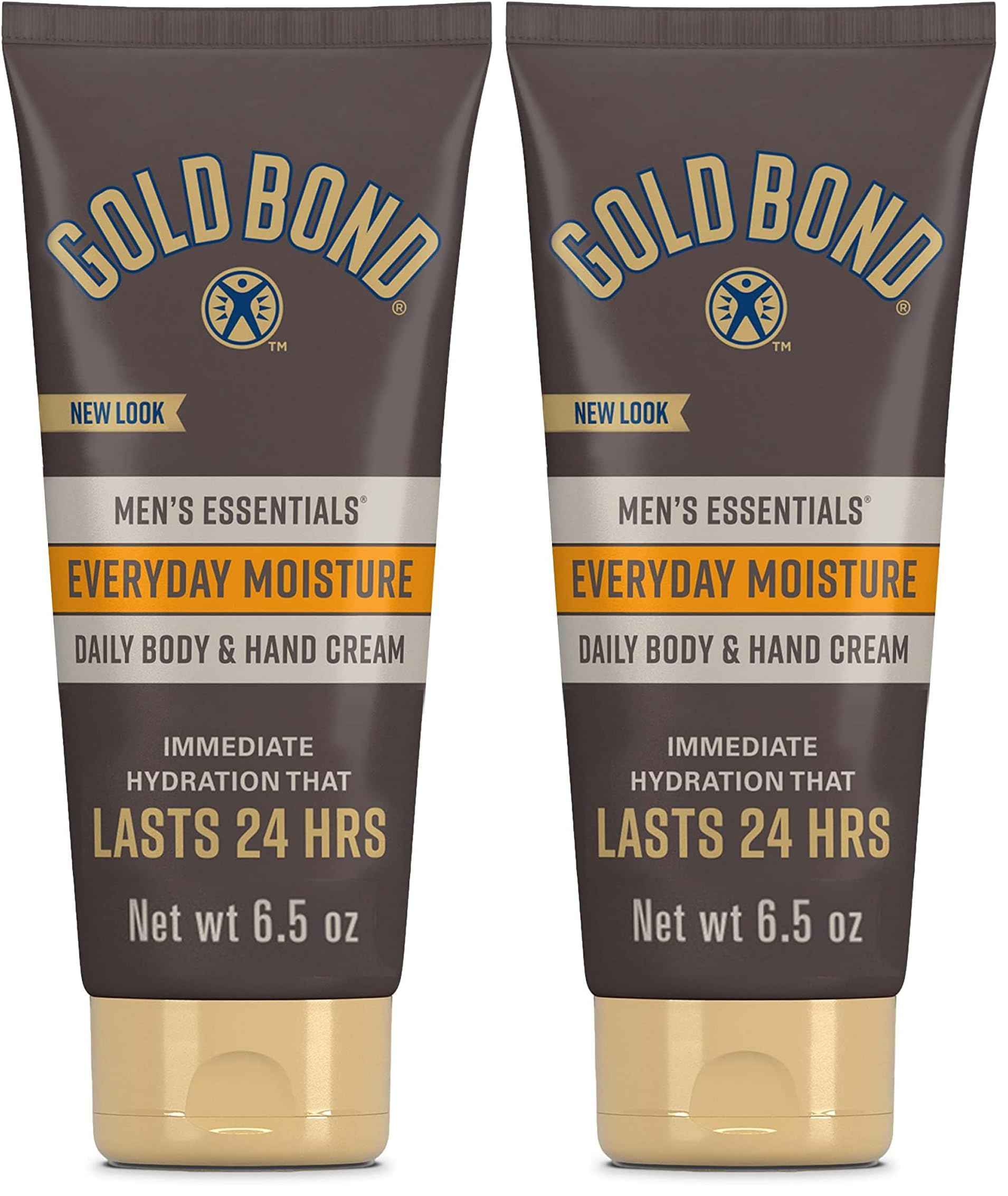 Gold Bond Men's Essentials Everyday Moisture Daily Body & Hand Cream, 6.5 oz., With Vitamin C