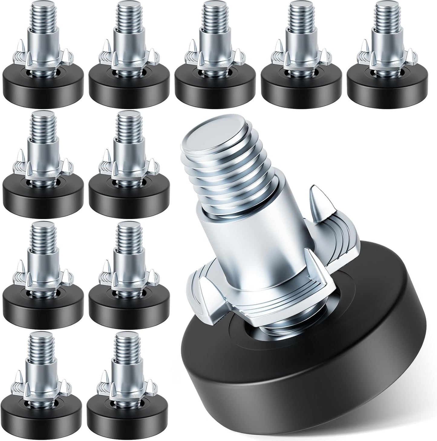 MROCO_Furniture_Leveling_Feet_with_T-Nuts,_12_PCS_1/4"-20_UNC_Thread_Adjustable_Levelers,_Leg_Levelers_Table_Feet_Screw_on_for_Deak,_Chairs,_Stool_Legs,_Cabinet