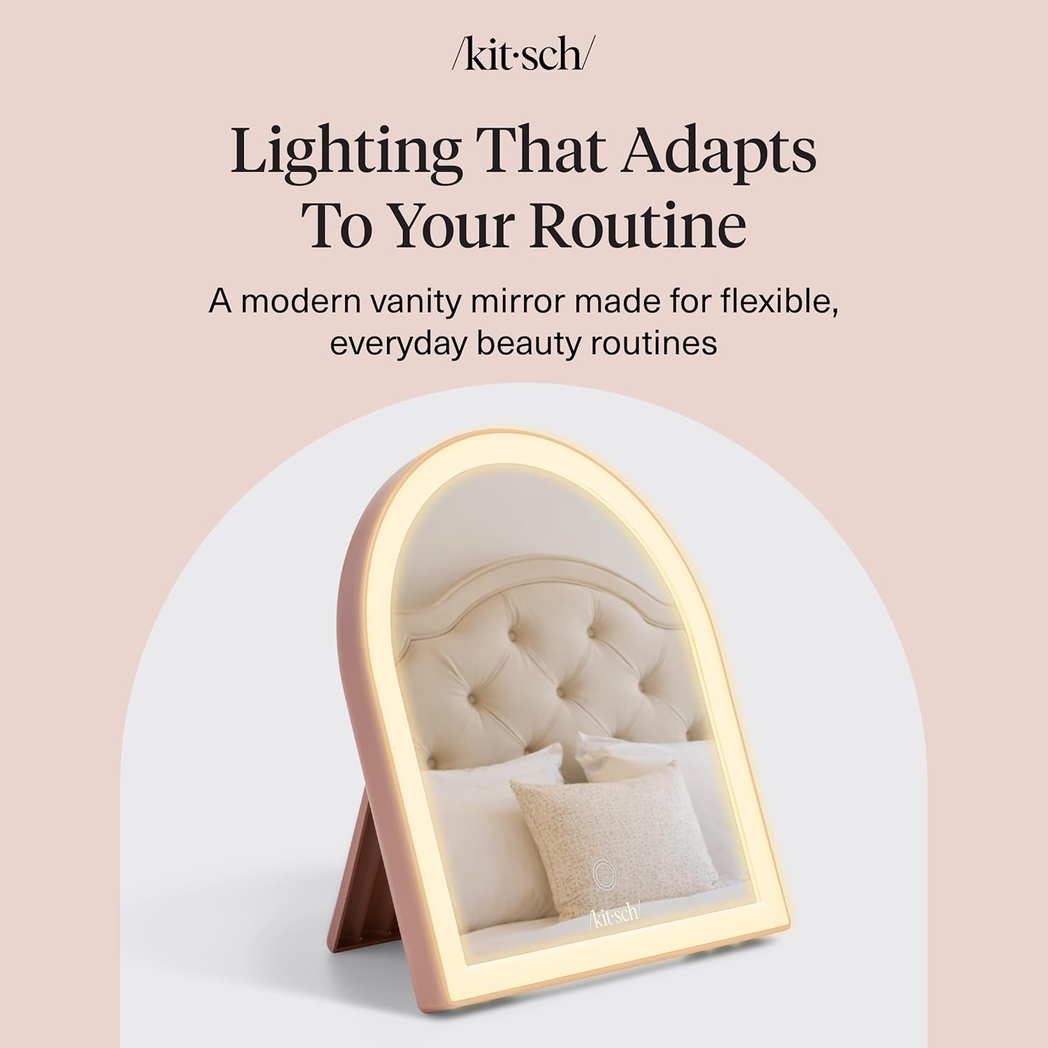 Kitsch_Arch_Desk_Vanity_Mirror_with_Lights,_LED_Makeup_Surface,_Touch_Sensor_Dimmable_Warm_Neutral_Cool_Glow,_Rechargeable_Desk_Mirror_with_Kickstand_for_Travel_-_Terracotta