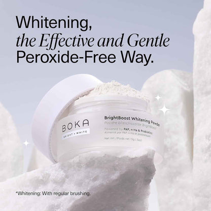 Boka Teeth Whitening Powder - Nano Hydroxyapatite, Appropriate for Sensitive Teeth, Whitening - Toothpaste Alternative with Essential Oils, Has Probiotics, Multivitamins & Aloe