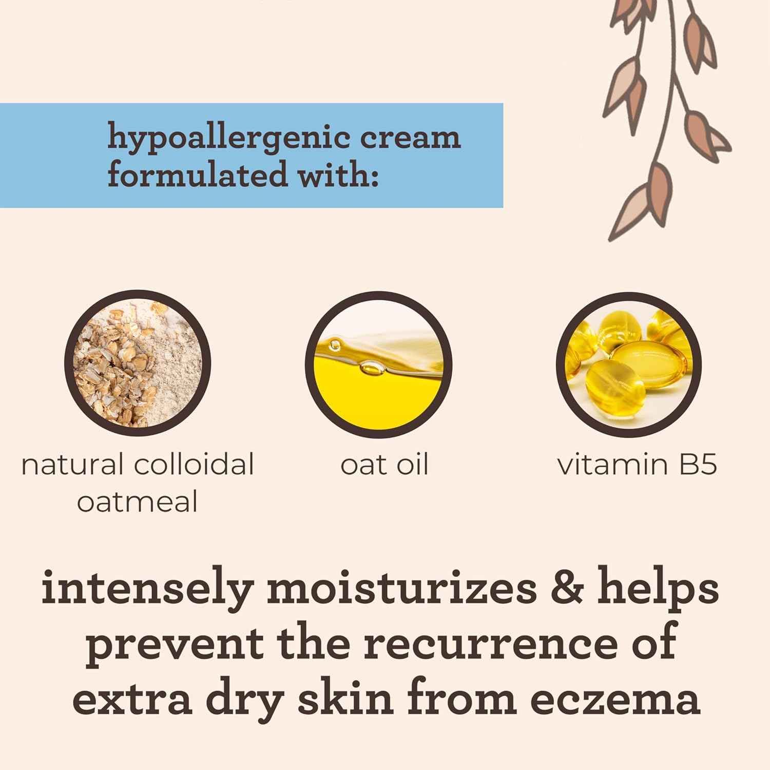 Aveeno Baby Eczema Therapy Moisturizing Cream, Natural Colloidal Oatmeal & Vitamin B5, Baby Cream for Dry, Itchy, Irritated Skin Due to Eczema, Paraben- & Steroid-Free