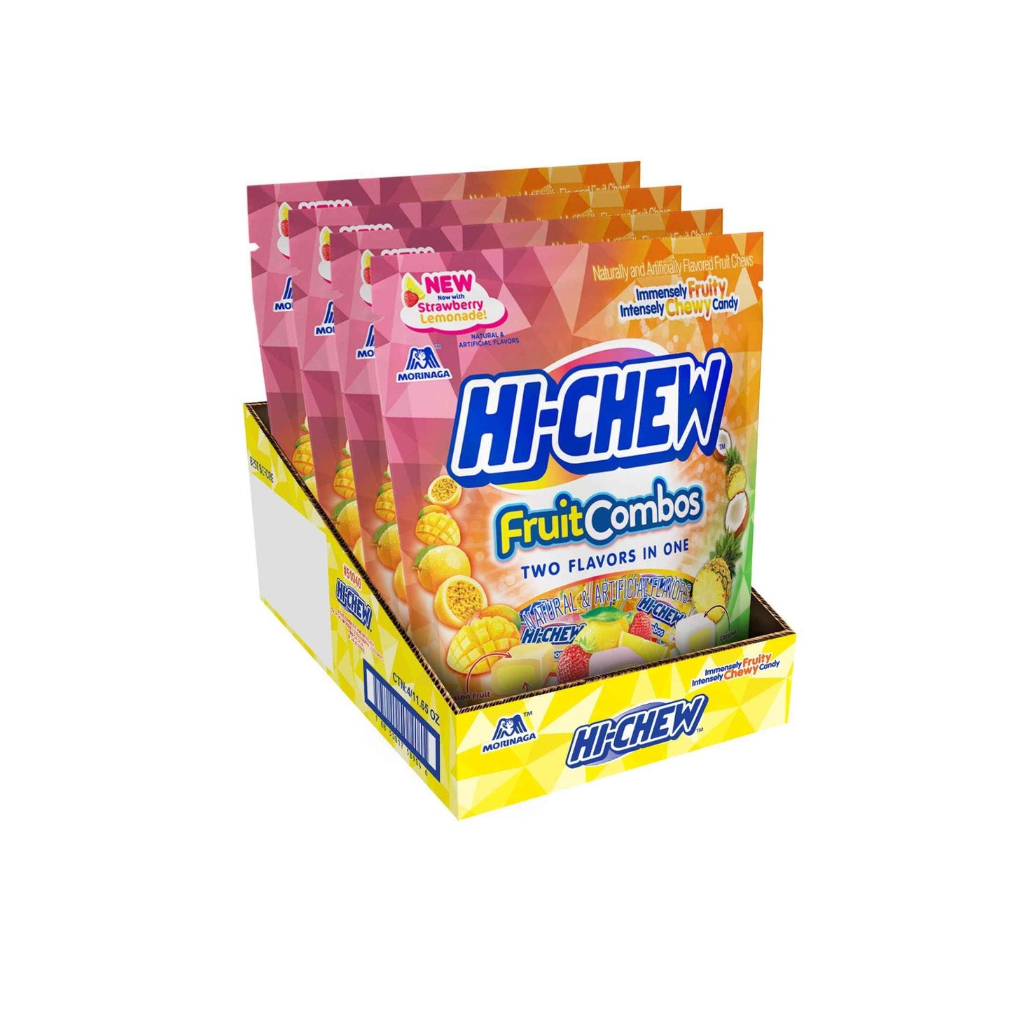 HI-CHEW Assorted, Green Apple Strawberry Mango Grape, Soft & Chewy Candy 2lb - 185+ Pieces Individually Wrapped - Made with Immensely Juicy Fruity Flavors