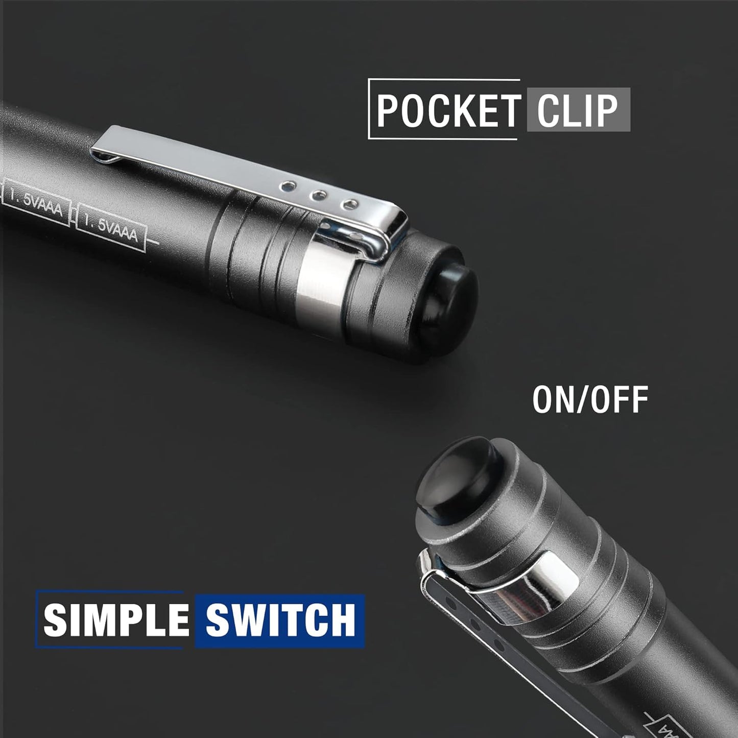 WORKPRO_LED_Pen_Light,_Aluminum_Pen_Flashlights,_Pocket_Flashlight_with_Clip_for_Inspection,_Emergency,_Everyday,_2AAA_Batteries_Include,_Gray(4-Pack)