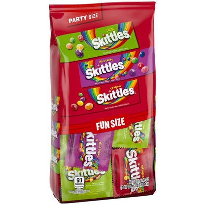 SKITTLES Original, SKITTLE Wild Berry & STARBURST Original and STARBURST FaveRed Fruity Halloween Chewy Candy Fun Size - Eco House Kit