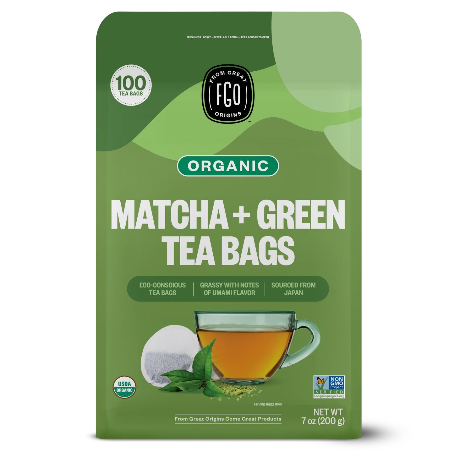Matcha + Green Tea - 100 Count (Pack of 1)
