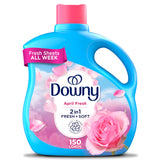 Downy Fabric Softener Liquid, April Fresh Scent, 111 fl oz, 150 Loads Fragrance Household Washer Perfume Detergent Scented