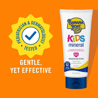 Banana Boat 100% Mineral Kids Sunscreen Lotion | Banana Boat Mineral Sunscreen for Kids, Childrens Sunblock
