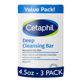 Cetaphil Bar Soap, Deep Cleansing Face and Body Bar, For Dry to Normal, Sensitive Skin, Soap Free, Hypoallergenic, Paraben Free, Fragrance Free, Removes Makeup, Dirt and Oil