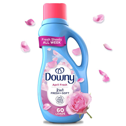Downy Soft, 2 in 1 Soft and Fresh Liquid Fabric Softener, April Fresh, Fabric Conditioner Liquid provides softness and freshness for fabrics