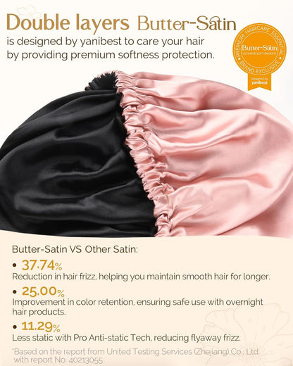 YANIBEST_Adjustable_Satin_Bonnet_Double_Layer_Hair_Bonnet_for_Sleeping_Bonnets_for_Women_Hats_Curly_Natural_Hair,_Blush_Pink