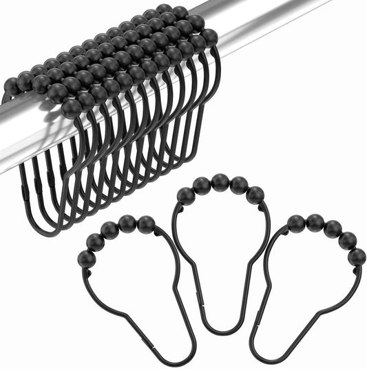 Amazer Shower Curtain Hooks, Decorative Shower Curtain Hooks, Shower Hooks for Shower Curtain Rust Proof Stainless Steel Shower Curtain Hooks