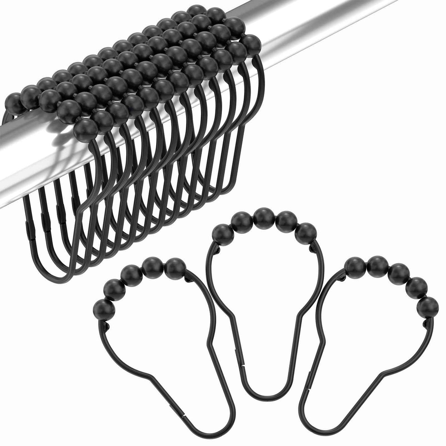 Amazer Shower Curtain Hooks, Decorative Shower Curtain Hooks, Shower Hooks for Shower Curtain Rust Proof Stainless Steel Shower Curtain Hooks