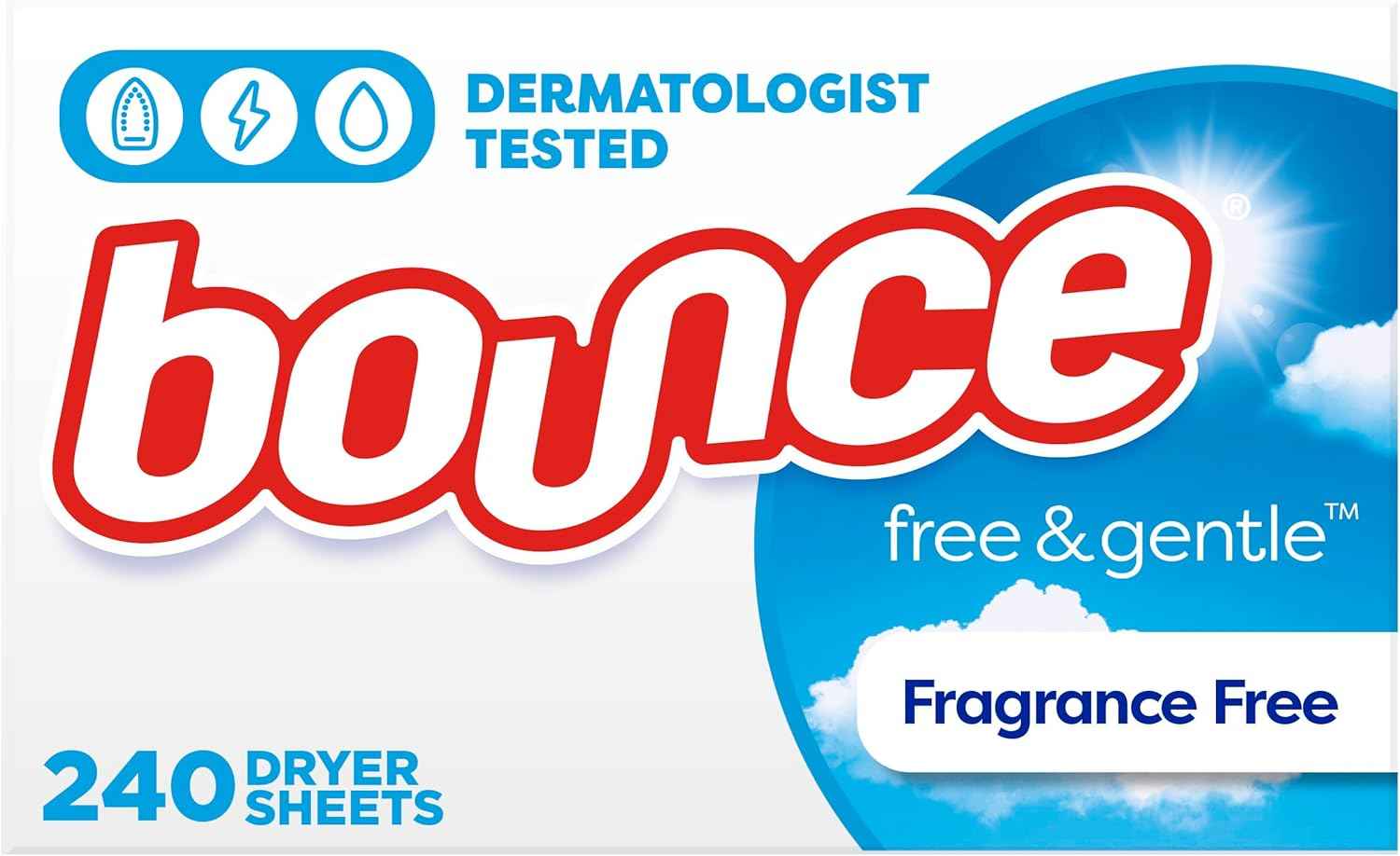 Bounce Free & Gentle Dryer Sheets, Unscented