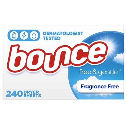 Bounce Free & Gentle Dryer Sheets, Unscented