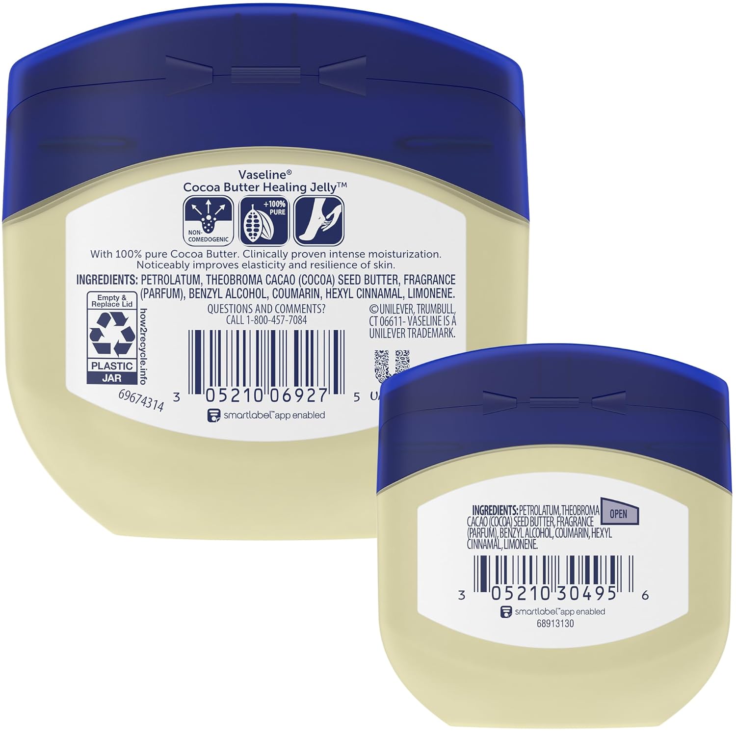 Vaseline_Cocoa_Butter_Healing_Jelly_Variety_Pack,_2_Sizes_(7.5_Oz_&_1.75_Oz)_–_Rich_Moisturizing_Ointment,_Protectant_&_Moisturizer_for_Dry_Skin