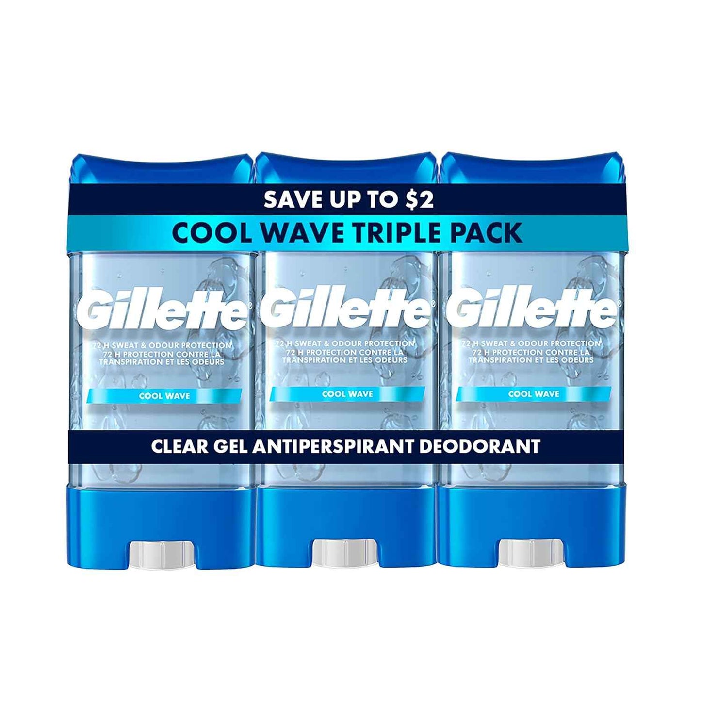 Gillette Antiperspirant and Deodorant for Men, 72hr Sweat & Odor Protection, Long Lasting Freshness, Anti-White Mark Technology, Clear Gel
