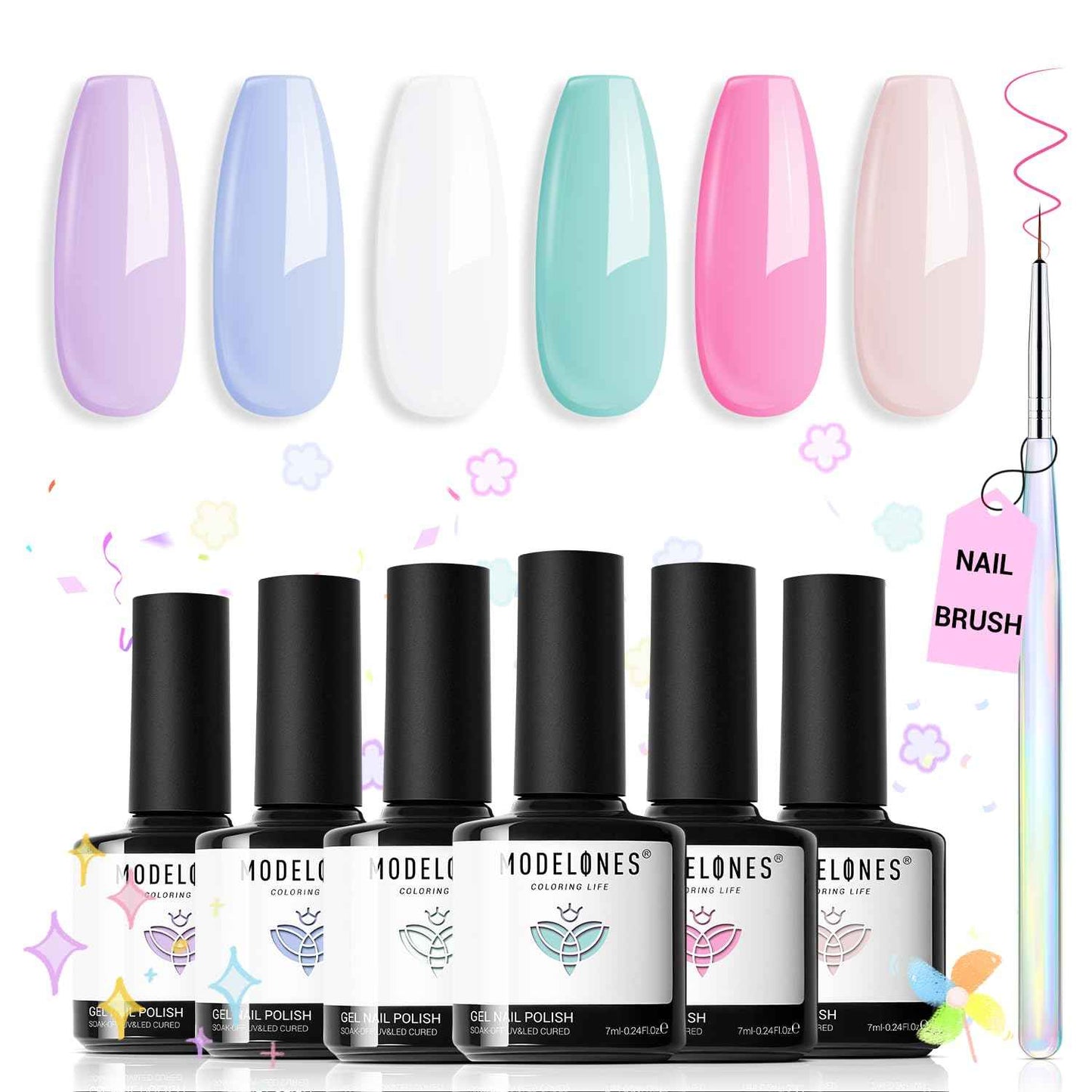 modelones Cat Eye Magnet Set, Heart French Cateye Gel Polish Nail Tools Kit Dual-Head 3 IN One Magnets Pen Heart Round Square Flower Glassy Moon Multi Effect Nail Art Designs Home DIY Salon Use