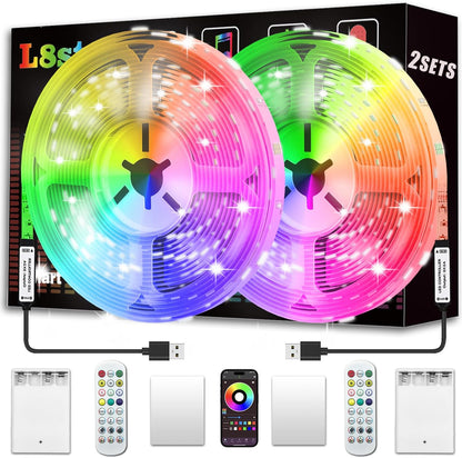 Battery_Powered_Led_Strip_Lights_13ft/20ft/2x16.4Ft_USB/Battery_Operated_RGB_LED_Lights_Birthday_Christmas_Gift_with_Remote_for_TV_Backlight,_Bedroom,_Camping