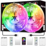 Battery Powered Led Strip Lights 13ft/20ft/2x16.4Ft USB/Battery Operated RGB LED Lights Birthday Christmas Gift with Remote for TV Backlight, Bedroom, Camping
