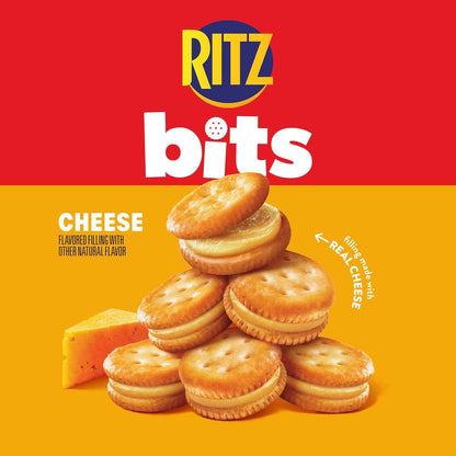 RITZ Bits Cheese Sandwich Crackers, Lunch Snacks, 10 Snack Packs