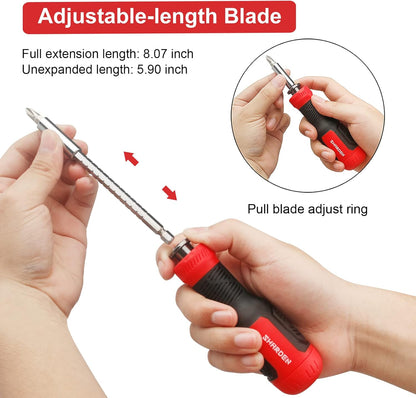SHARDEN_Multi_Screwdriver_13-in-1_Screw_Driver_Adjustable_Screwdriver_Set_Multitool_All_in_One_with_Torx_Security,_Flat_Head,_Phillips,_Hex,_Square_and_1/4_Nut_Driver