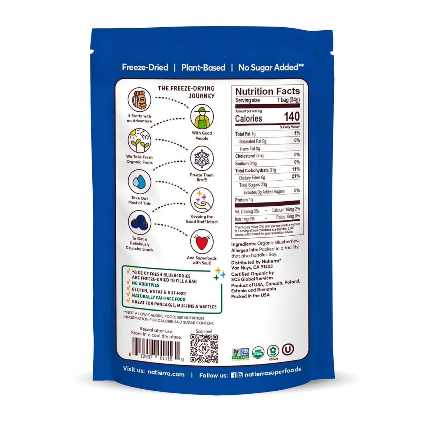 NATIERRA_Nature's_All_Foods_Organic_Freeze-Dried_Blueberries,_Non-GMO_&_Vegan,_1.2_Ounce