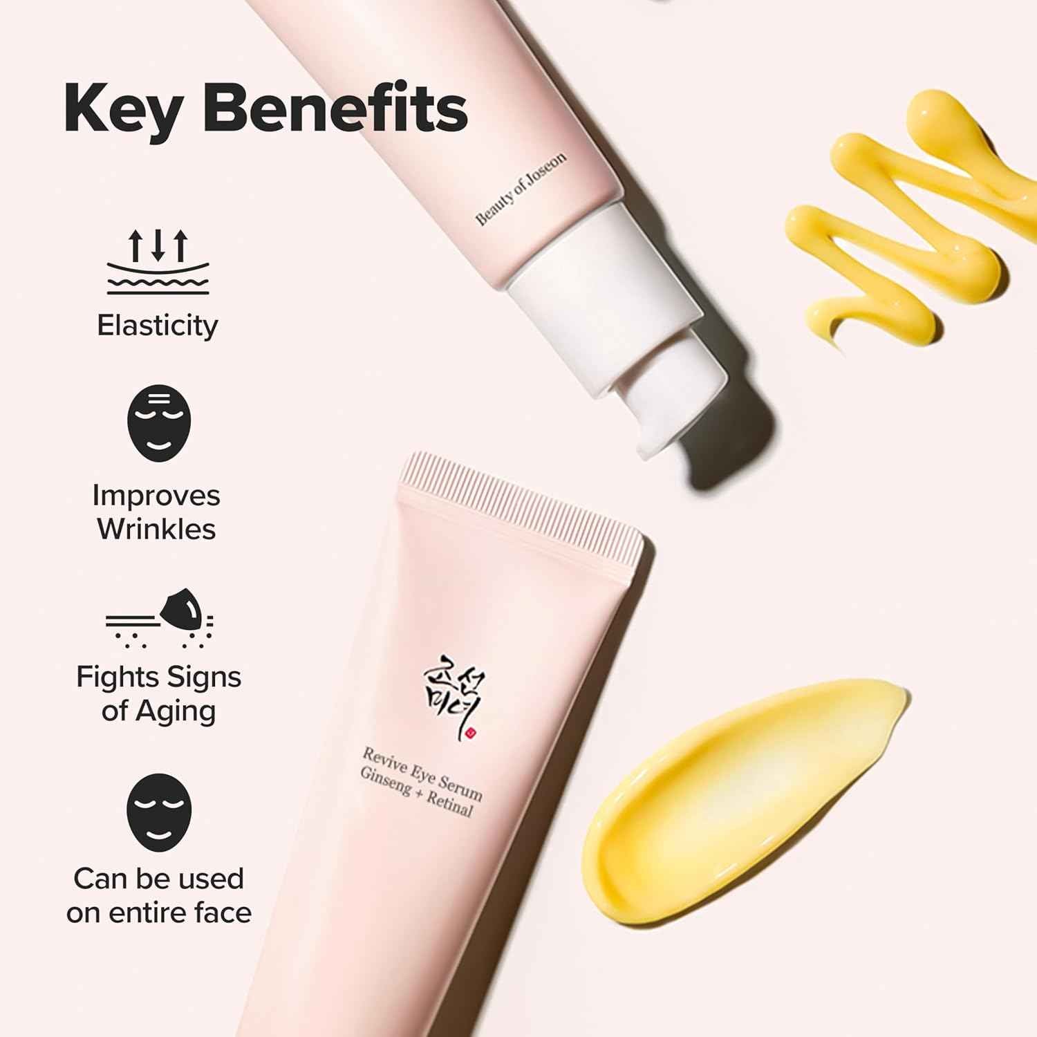 Beauty of Joseon Revive Eye Serum with Retinal Niacinamide Correction for Puffy Eye Bags Fine Lines Dark Circles Wrinkles, Korean Skin Care