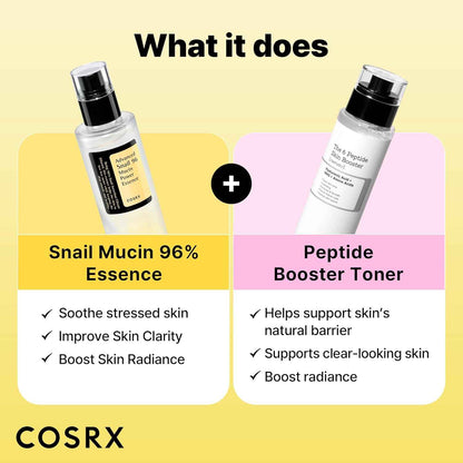 COSRX Snail Mucin 96% Peptide Booster Set - Korean Skin Care, Gift Sets, Skin Care Sets for Women, Advanced Snail Mucin Serum, Face Serum, Mothers Day Gifts for Mom