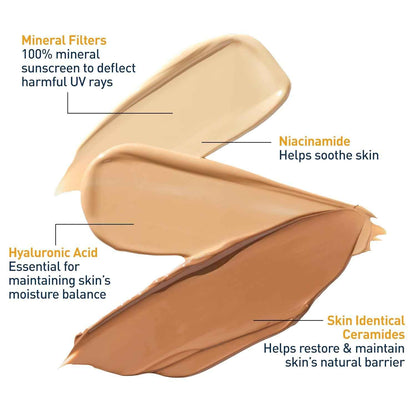 CeraVe Hydrating Mineral Sunscreen SPF 30 with Sheer Tint, Tinted Mineral Sunscreen with Zinc Oxide & Titanium Dioxide, Blends Seamlessly For Healthy Glow