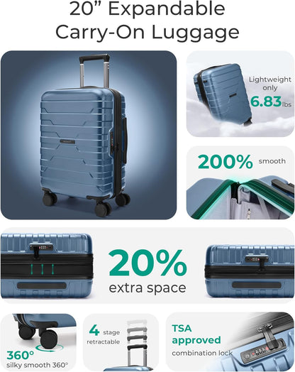 BAGSMART_Carry_On_Luggage_19_L_x14_W_x9_H_Airline_Approved_with_Spinner_Wheels,_Lightweight_20_Inch_Luggage_with_TSA_Lock,_Expandable_Hard_Shell_Carry_On_Suitcases_for_Men_Women,_Royal_Blue