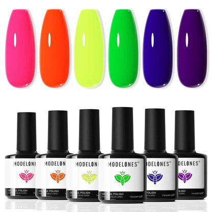 modelones Gel Nail Polish Kit -6 Colors Nude Pink Milky White Spring Gel Polish Set Skin Tones Neutral Brown Soak Off Gel Nail Kit Manicure DIY Nail Art Salon Home Gift