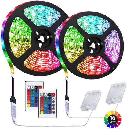 6.56_feet_Battery_Powered_LED_Strip_Lights,_DIY_Indoor_and_Outdoor_Decoration,_Waterproof,_24_Keys_Remote,_1_Pack/2_Pack