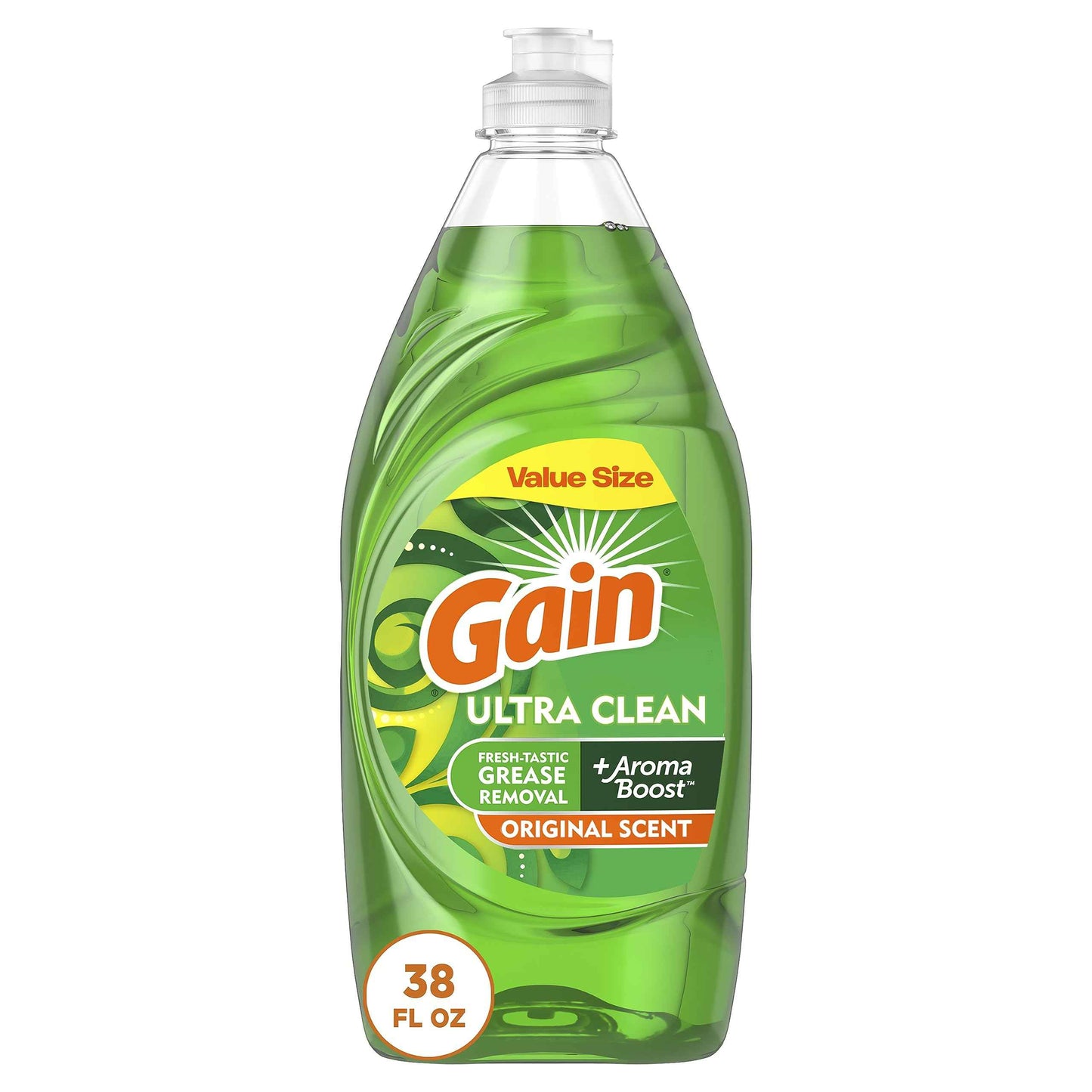 Gain Ultra Liquid Dish Soap, Original Scent, 38 oz.