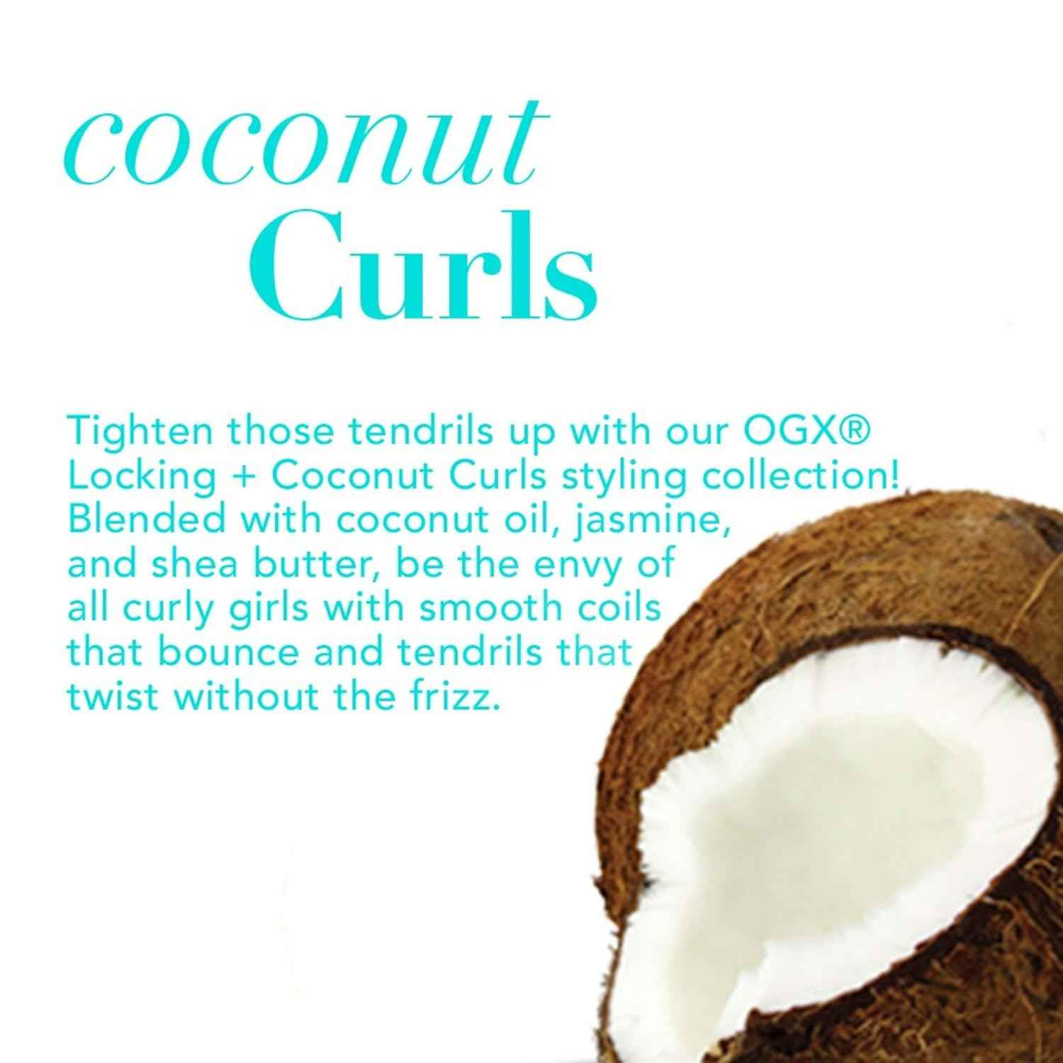 OGX Locking + Coconut Curls Decadent Creamy Mousse, 7.9 Ounce