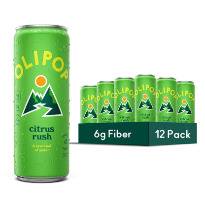 OLIPOP Prebiotic Soda Pop, Pantry Pack Packed with Prebiotics, Fiber, and Botanicals, Gluten Free, GMO Free