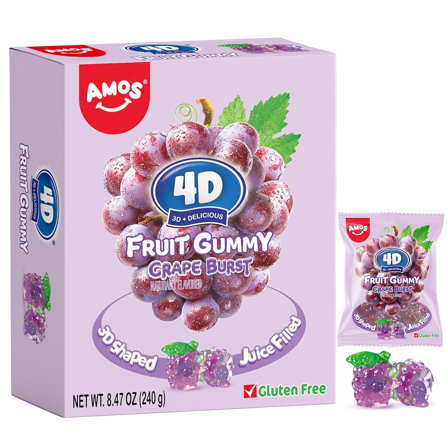 AMOS Peelerz Lychee Gummy Candy, Peelable Fruit-Shaped Candy, 8.47oz Box with 10 Individual Packs – Fun Peeling Gummy Snack Made with Real Juice - Eco House Kit