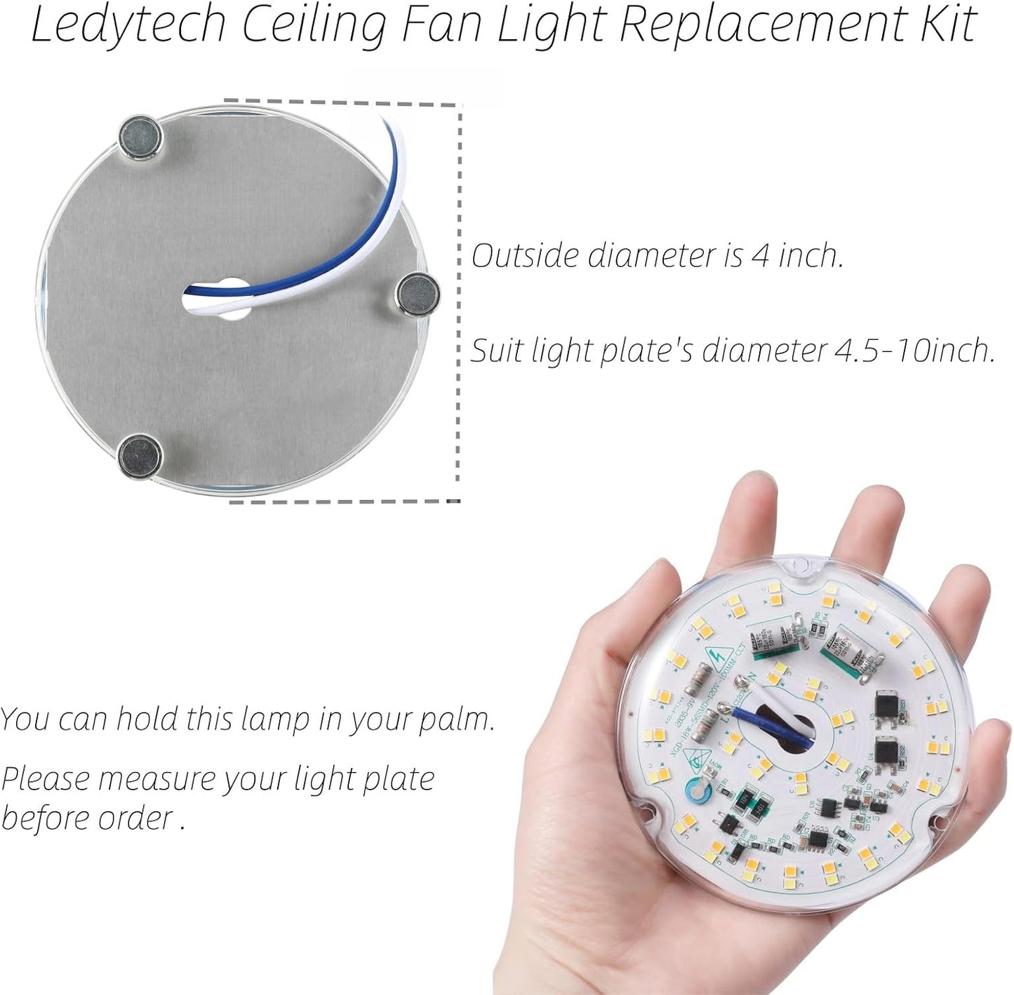 4_inch_LED_Retrofit_Light_Kit_for_Ceiling_Fan_Light_Replacement_Panel_PCB_18W_Color_Temperature_Adjustable_3000K_4500K_6000K_2200LM_120V_CRI90_Dimmable