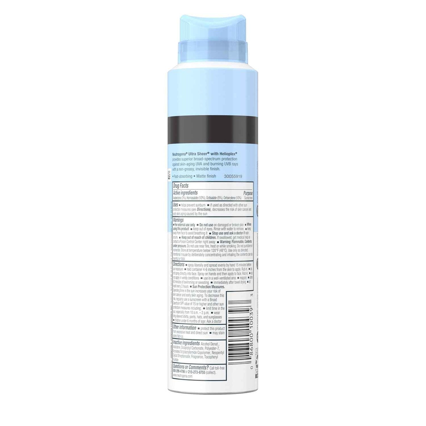 Neutrogena Ultra Sheer Sunscreen Spray SPF 45 Body Mist, Lightweight Non-Greasy Broad Spectrum UVA/UVB Protection, Oil-Free & Non-Comedogenic Water Resistant Spray Sunscreen (80 min), Pack of 3, 5 oz