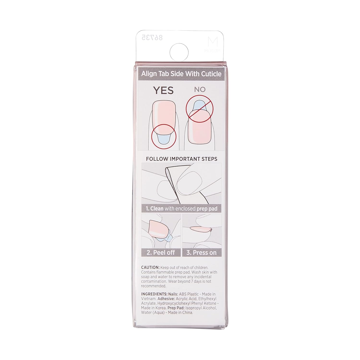 KISS_imPRESS_No_Glue_Mani_Press_On_Nails,_'Serendipity',_Pink,_Medium_Size,_Coffin_Shape,_Includes_30_Nails,_Prep_Pad,_Instructions_Sheet,_1_Manicure_Stick,_1_Mini_File