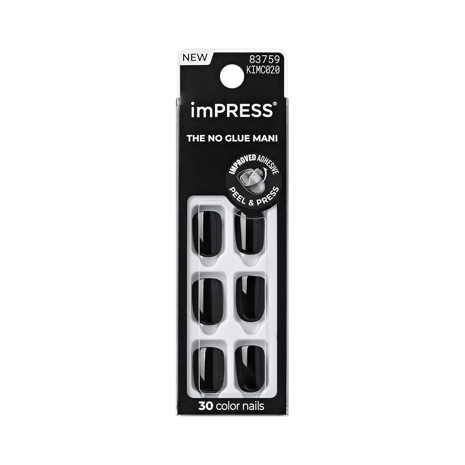 KISS_imPRESS_No_Glue_Mani_Press_On_Nails,_Color,_'All_Black',_Black,_Short_Size,_Squoval_Shape,_Includes_30_Nails,_Prep_Pad,_Instructions_Sheet,_1_Manicure_Stick,_1_Mini_File