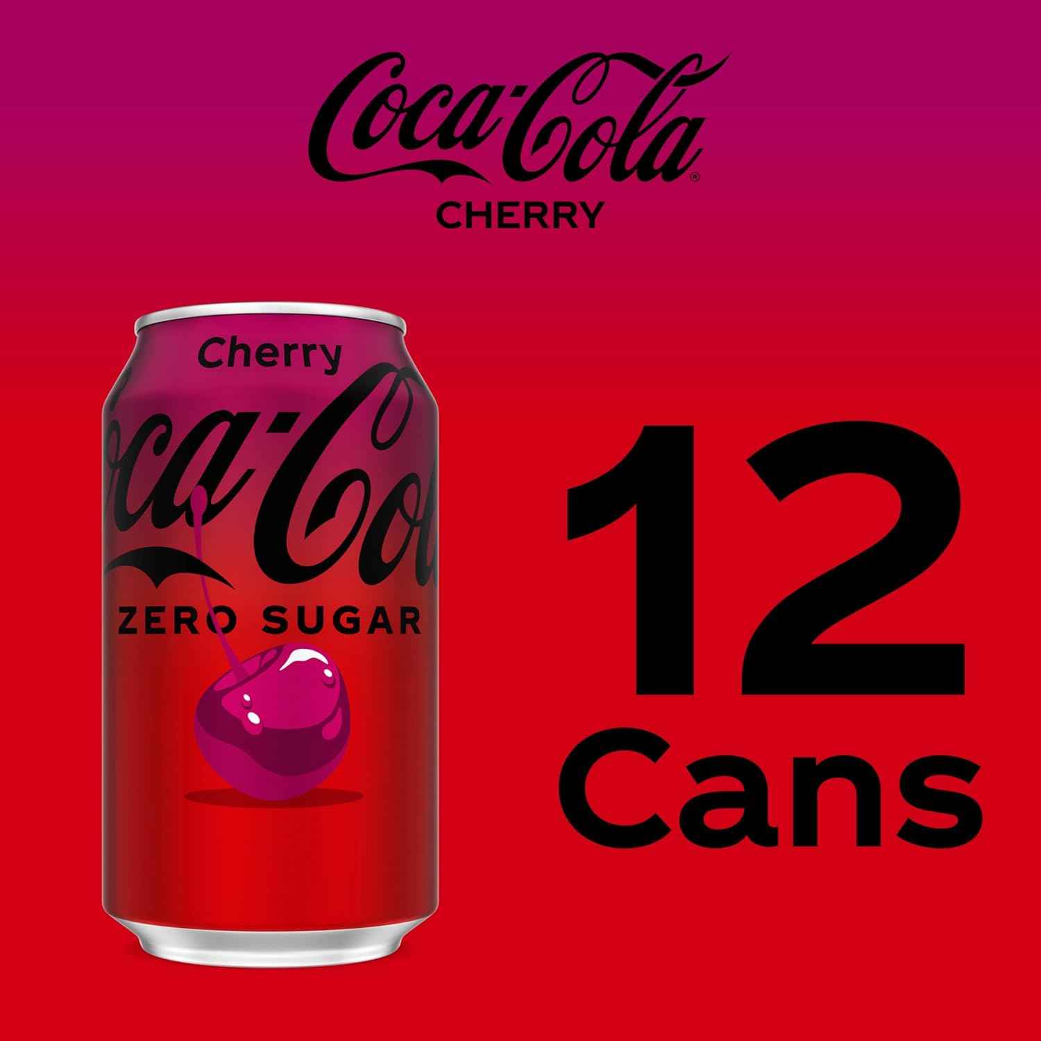 Coca-Cola Cherry Zero Soda | Zero Sugar Cherry Vanilla, 12 Fl Oz (pack of 12)