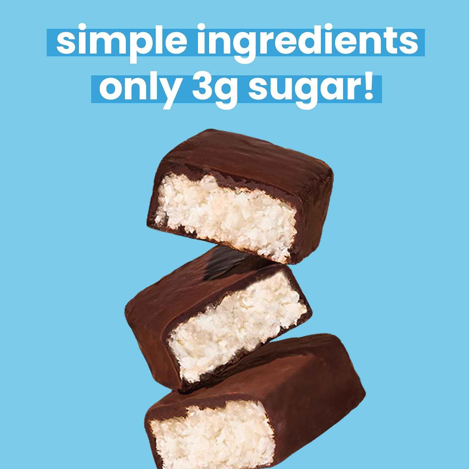 UNREAL Dark Chocolate Coconut Bars | Vegan, 3g Sugar, & 3 Simple Ingredients | Non-GMO, Gluten Free, & Fair Trade | 9.5oz