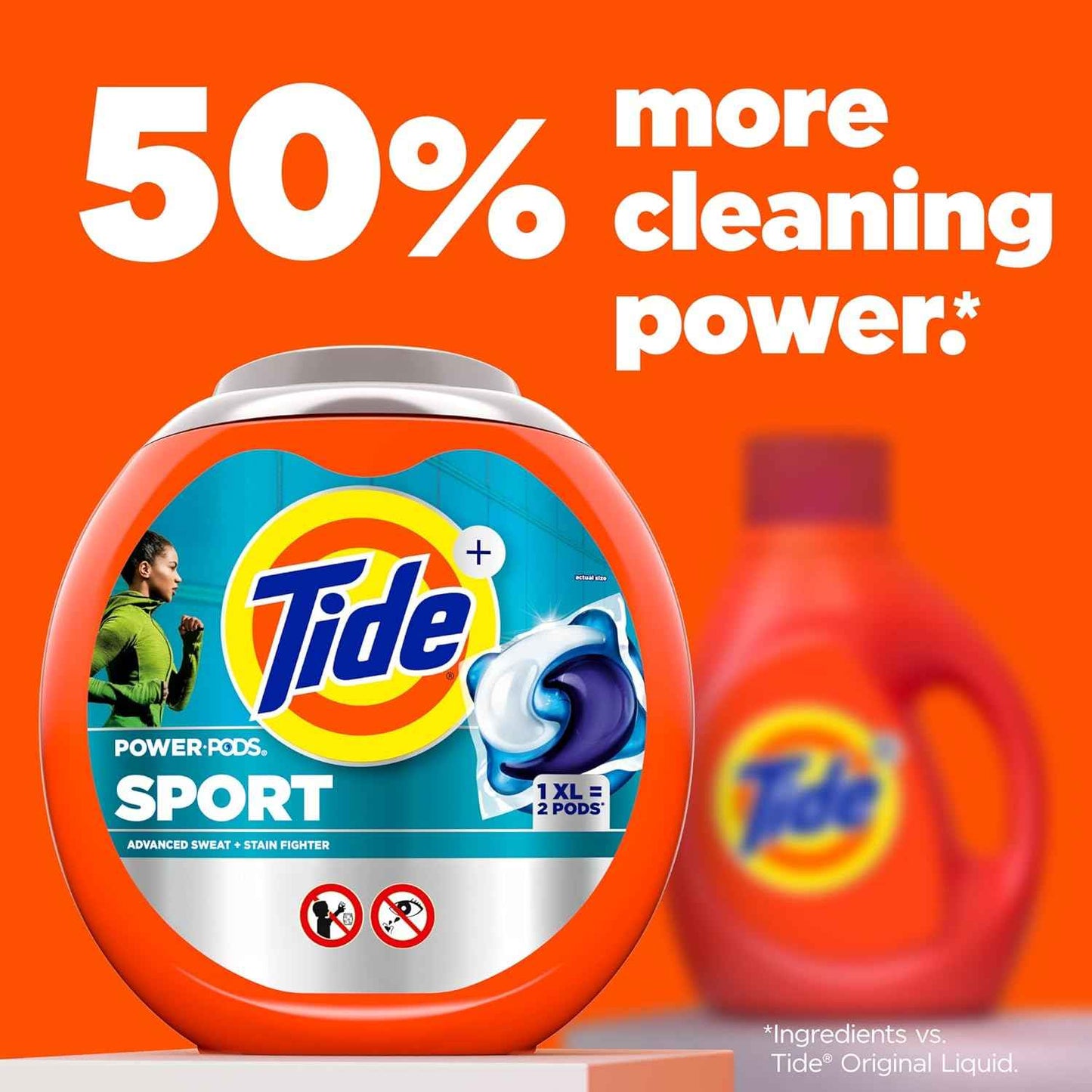 Tide Power Pods Sport Laundry Detergent Pacs, Advanced Sweat + Stain Fighter