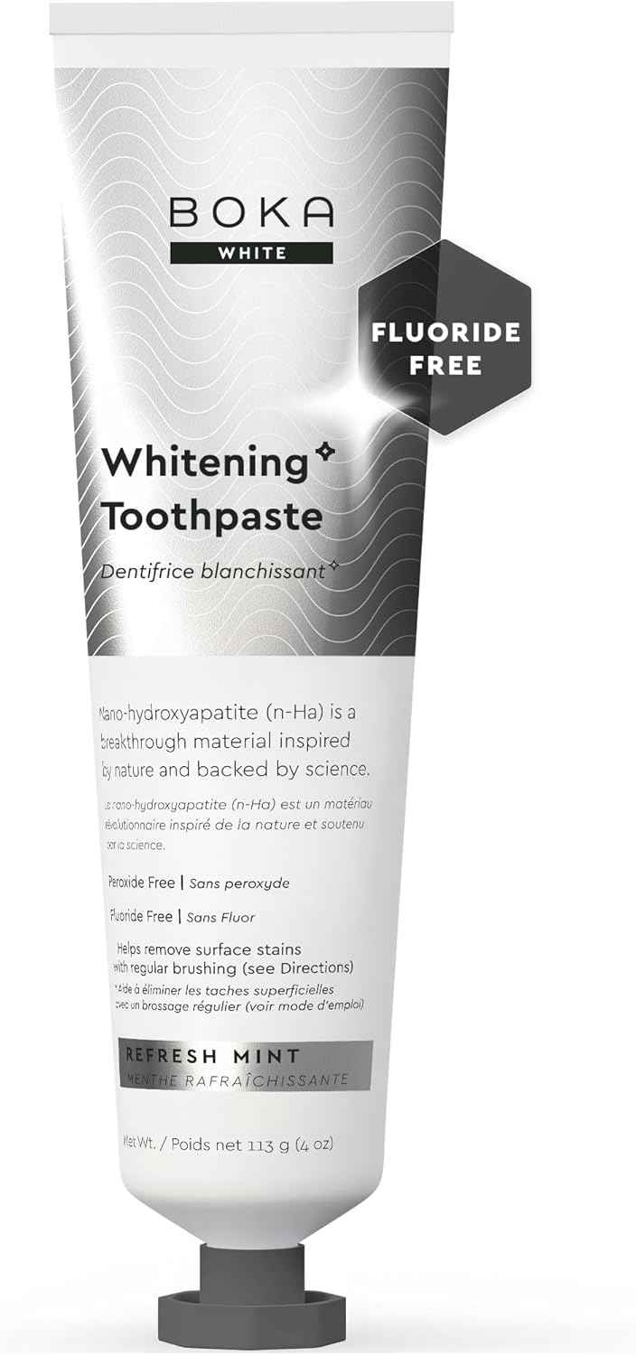 Boka Fluoride Free Toothpaste, Nano Hydroxyapatite Toothpaste, Appropriate for Sensitive Teeth, for Adult, Kids Oral Care