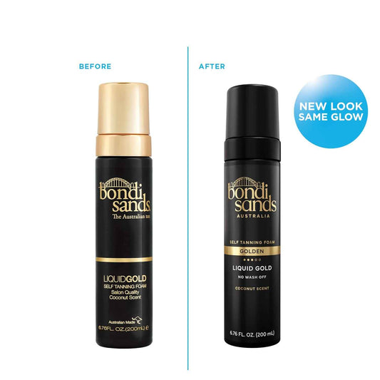 Bondi Sands Liquid Gold Self Tanning Foam | Lightweight + Quick Dry Foam Enriched with Argan Oil, Provides a Hydrated Streak-Free Tan | 6.76 Oz/200 mL