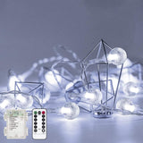 Metaku Globe Fairy Lights Battery Operated LED String Lights with Remote Waterproof Indoor Outdoor Hanging Decorative Christmas Lights for Home Party Patio Garden Wedding