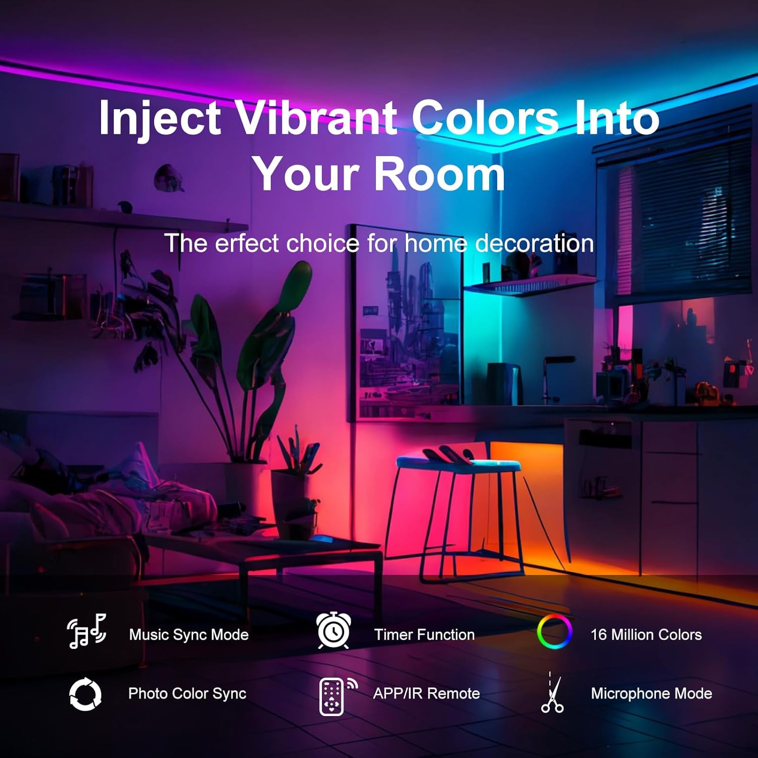 50FT/100FT/130FT/200_FT_Led_Lights_for_Bedroom,_Music_Synchronized_Smart_Led_Strip_Lights,_Ultra_Long_with_Remote_Application_Control_Bluetooth_LED_Lights,_Color_Change_RGB_Light