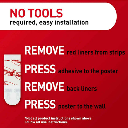 Command Poster Strips Value Pack, Damage-Free Poster Hangers, No Tools Requried, Great for Home, Room, Wall, Office, and Dorm Decor, White Adhesive