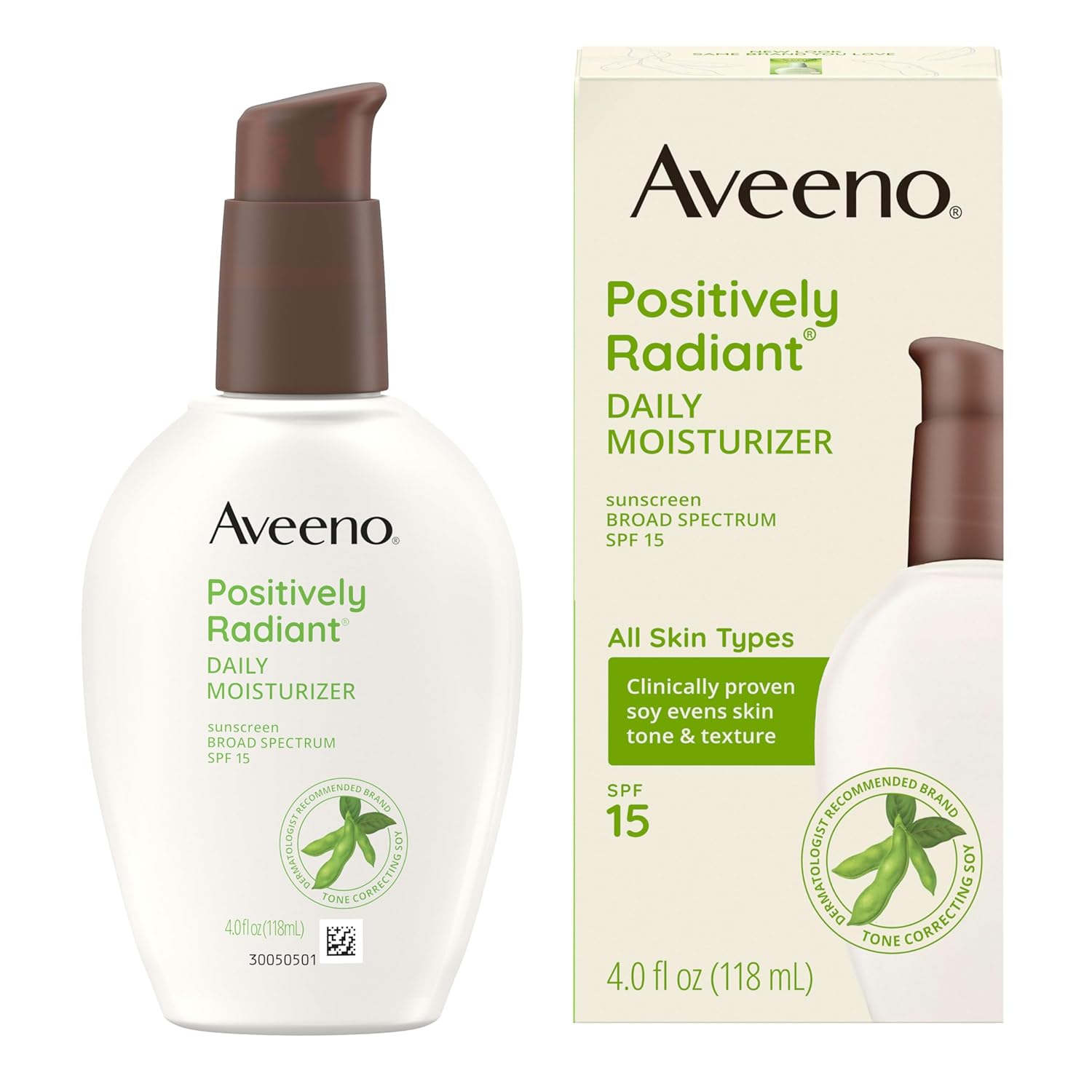Aveeno_Positively_Radiant_Daily_Face_Moisturizer_with_SPF_15_Sunscreen,_Hydrating_Facial_Moisturizer_with_Soy_Extract_to_Improve_Skin_Tone_and_Texture,_Hypoallergenic_Formula,_Oil-Free,_4_FL_OZ