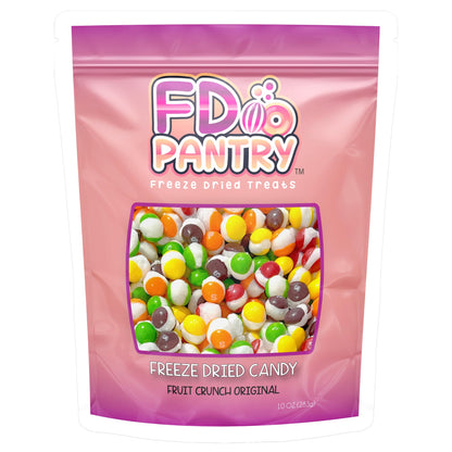 Fruit Crunch Original Rainbow Freeze-Dried Candy, 10 oz, Assorted Fruit Flavors, Large Pouch, Ideal Gift Snack Treat